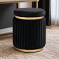 Contemporary Velvet Counter Stool with Gold Trim & Stainless Steel Base – Upholstered Modern Bar Stool