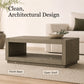 Contemporary Oak Coffee Table – Open Shelf Design with Plinth Base