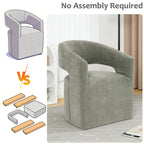 Rolling Barrel-Back Accent Chair with Casters – Contemporary Upholstered Arm Chair