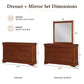 Transitional Sleigh Wood Dresser with Optional Mirror, Dovetail Drawers and Metal Pulls