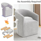 Rolling Barrel-Back Accent Chair with Casters – Contemporary Upholstered Arm Chair