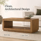 Contemporary Oak Coffee Table – Open Shelf Design with Plinth Base