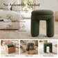 Contemporary Teddy Bouclé Accent Stool with Solid Wood Frame – Fully Assembled
