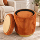 Nestable 2-Piece Storage Stool Set with 360° Swivel Base & Reversible Lid