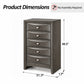 Transitional 5-Drawer Chest with Solid Wood Construction – No Assembly Required
