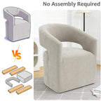 Rolling Barrel-Back Accent Chair with Casters – Contemporary Upholstered Arm Chair