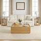 Transitional Coffee Table with Dual Storage Drawers – Modern Wood Look Living Room Table
