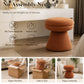 Contemporary Teddy Accent Stool with Mushroom Silhouette & Pedestal Base – Fully Assembled