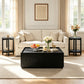 Transitional Coffee Table with Dual Storage Drawers – Modern Wood Look Living Room Table
