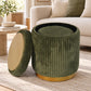 Nestable 2-Piece Storage Stool Set with 360° Swivel Base & Reversible Lid