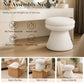Contemporary Teddy Accent Stool with Mushroom Silhouette & Pedestal Base – Fully Assembled