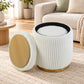 Nestable 2-Piece Storage Stool Set with 360° Swivel Base & Reversible Lid