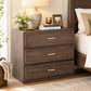 Oversized Transitional 3-Drawer Nightstand with Aluminum Handles & Extra Storage