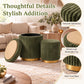 Nestable 2-Piece Storage Stool Set with 360° Swivel Base & Reversible Lid