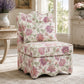 French Traditional Accent Chair with Scalloped Back and 1.75 lb High-Density Foam