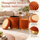 Nestable 2-Piece Storage Stool Set with 360° Swivel Base & Reversible Lid