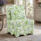 French Traditional Accent Chair with Scalloped Back and 1.75 lb High-Density Foam