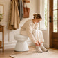 Contemporary Teddy Accent Stool with Mushroom Silhouette & Pedestal Base – Fully Assembled