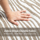 Contemporary Zebra-Stripe Chenille Accent Chair – Sculptural Cylindrical Backrest