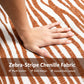 Contemporary Zebra-Stripe Chenille Accent Chair – Sculptural Cylindrical Backrest