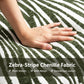 Contemporary Zebra-Stripe Chenille Accent Chair – Sculptural Cylindrical Backrest