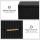 Fluted 3 Drawer Nightstand, Modern Wooden Storage Cabinet with Ribbed Drawer Fronts