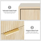 Fluted 3 Drawer Nightstand, Modern Wooden Storage Cabinet with Ribbed Drawer Fronts
