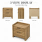 Transitional Natural Wood Nightstand with Raised Edge Top & Curved Drawer Front – Fully Assembled