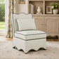 French Traditional Accent Chair with Scalloped Back and 1.75 lb High-Density Foam