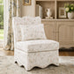 French Traditional Accent Chair with Scalloped Back and 1.75 lb High-Density Foam