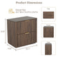 Transitional 2-Drawer Nightstand with Fluted Drawer Fronts, Marble-Look Top & No Assembly Required