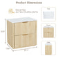Transitional 2-Drawer Nightstand with Fluted Drawer Fronts, Marble-Look Top & No Assembly Required