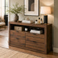 Contemporary Walnut Dresser with Optional Mirror, Finger Pull Drawers & Solid Wood Construction