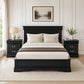 3-Piece Transitional Sleigh Bedroom Set with Solid Wood Bed & 2 Nightstands | Timeless Wood Design