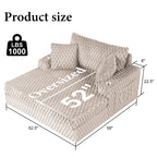 Beige Chaise Lounge – Full product dimensions chart showing length, width and height