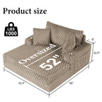 Light Brown Chaise Lounge – Full product dimensions chart showing length, width and height