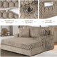 Light Brown Chaise Lounge – Detailed close-ups of  Zipper、Cup Holders and Side Pockets