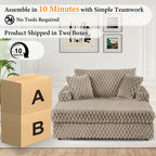 Light Brown Chaise Lounge – Packaging and easy assembly, no tools required