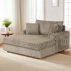 Light Brown Chaise Lounge – Main Image of the modern Chaise Lounge with cup holders and side pockets