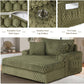 Olive Green Chaise Lounge – Detailed close-ups of  Zipper、Cup Holders and Side Pockets