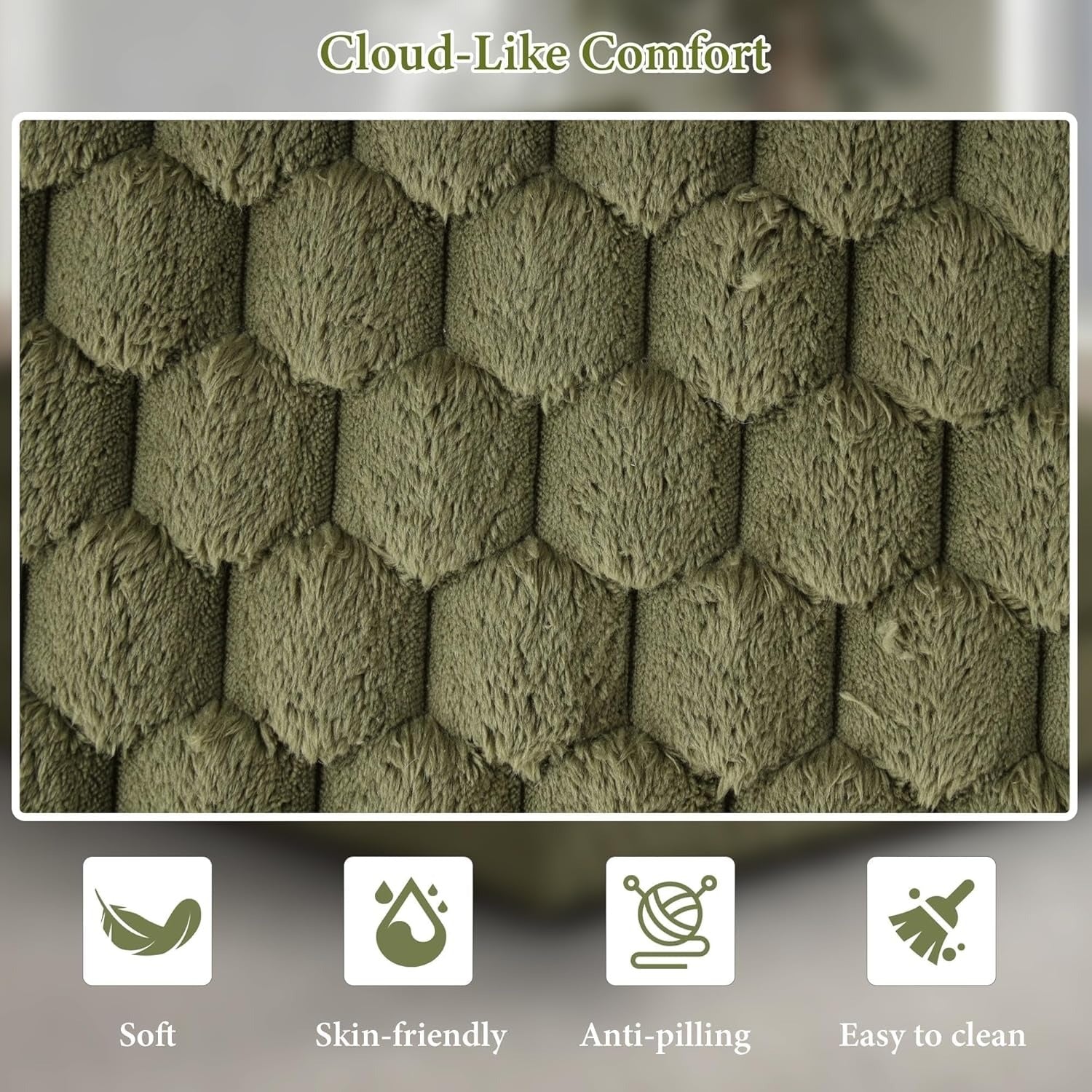 Olive Green Chaise Lounge-Close-up pictures of fabric details