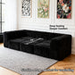 Black  daybed showcases its deep seating design