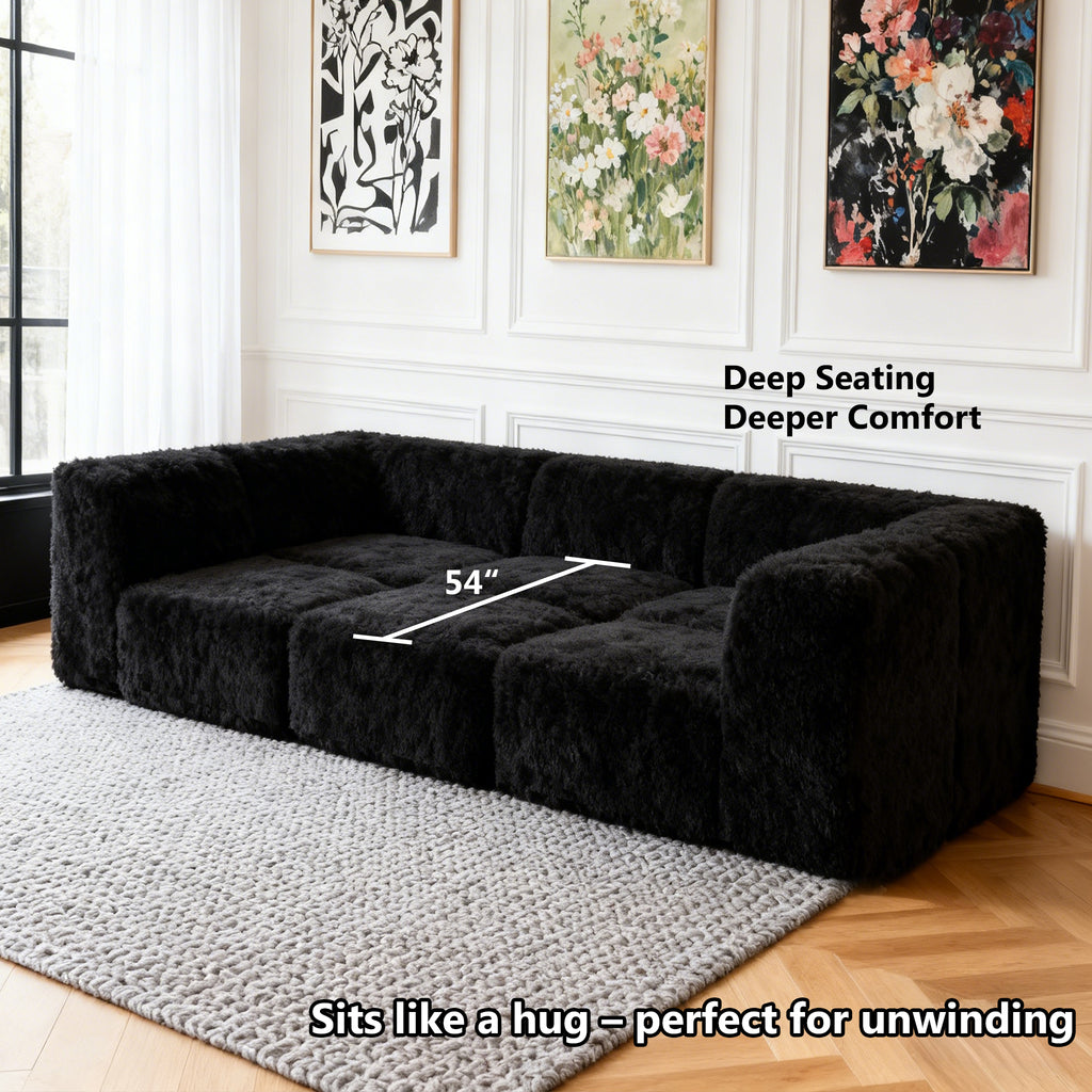 Black  daybed showcases its deep seating design