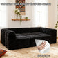 Black  daybed with its rounded armrests and high-density foam support