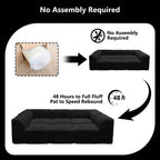 Black  daybed comes in simple packaging and requires no assembly.