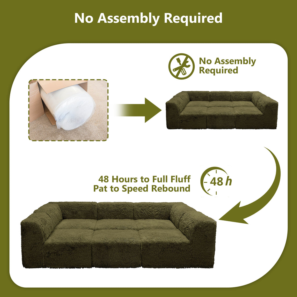 Olive green daybed comes in simple packaging and requires no assembly.