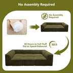 Olive green daybed comes in simple packaging and requires no assembly.