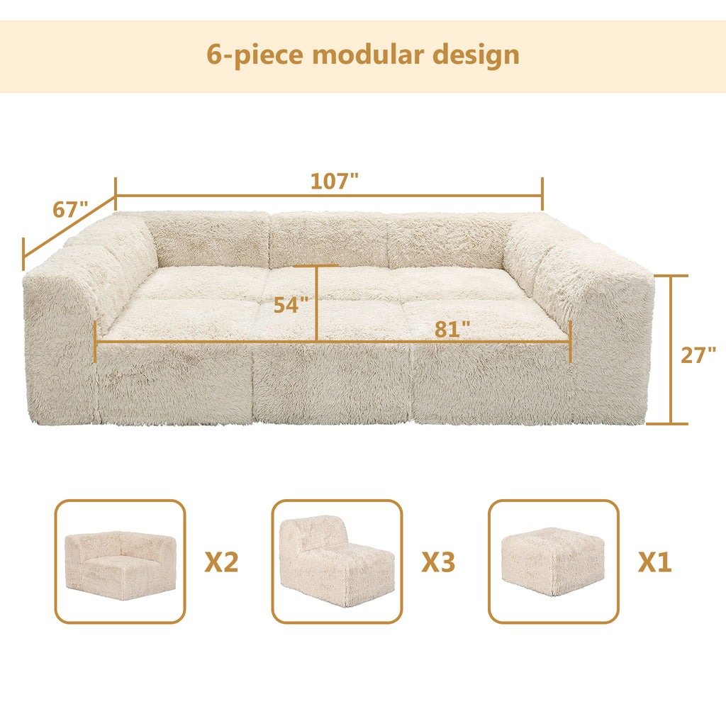 Soft sand daybed –Full product dimensions chart showing length, width, height, and modular components.