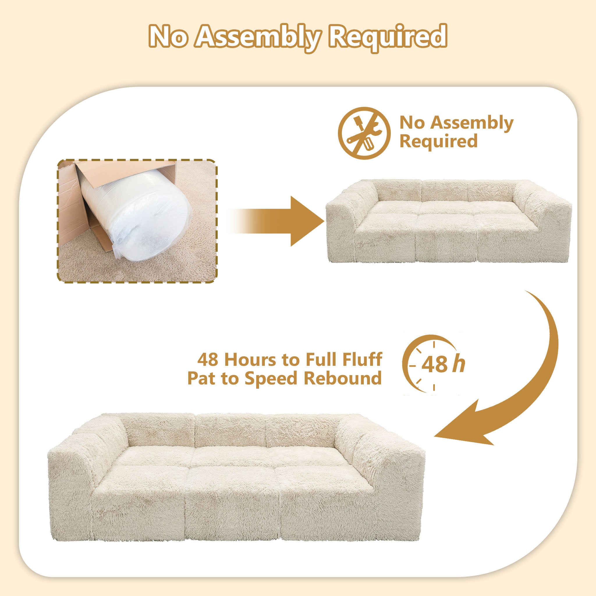 Soft sand daybed comes in simple packaging and requires no assembly.