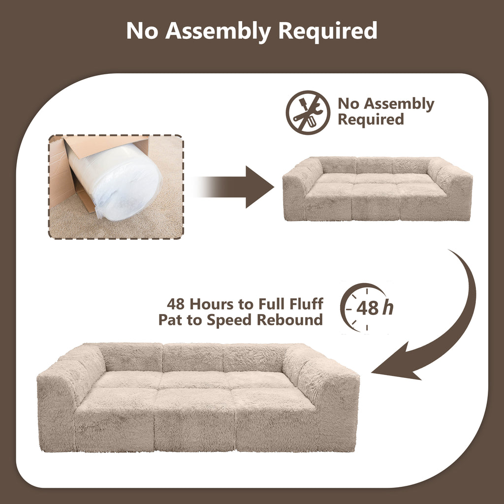 The Taupe gray daybed comes in simple packaging and requires no assembly.